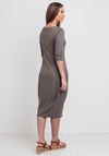 Naya Cropped Sleeve Jersey Midi Dress, Khaki