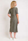 Naya Rib Neck Jersey Panel Midi Dress, Green