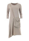 Naya Jersey Pocket Contrast Midi Dress, Stone