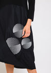 Naya Circle Print Contrast Midi Dress, Black