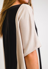 Naya Colour Block Tunic Dress, Stone & Black