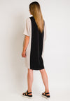 Naya Colour Block Tunic Dress, Stone & Black