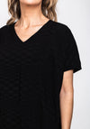 Naya Sheer Check Relaxed Fit Top, Black
