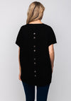 Naya Sheer Check Relaxed Fit Top, Black