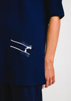 Naya Zip Trim Tunic T-Shirt, French Blue