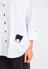 Naya Ring Panel Cotton Shirt, White