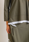 Naya Contrast Hem Shell Top, Army Green
