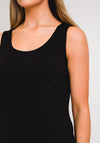 Naya Chiffon Trim Jersey Sleeveless Top, Black