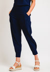 Naya Jersey Loose Fit Cropped Trousers, French Navy