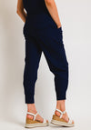Naya Jersey Loose Fit Cropped Trousers, French Navy