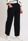 Naya Wide Leg Cropped Elasticated Trousers, Black