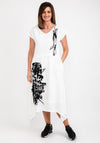 Naya Placement Print Maxi Dress, White & Black