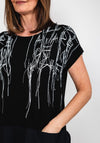 Naya Pocket Hem Print T-Shirt, Black