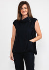 Naya Zipped Cowl Neck Top, Black
