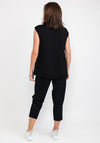 Naya Zipped Cowl Neck Top, Black