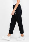 Naya Contrasting Eyelet Strap Trousers, Black