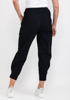 Naya Drawstring Waist Cargo Style Trousers, Black