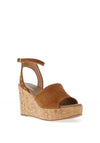 Nero Giardini Cork Wedge Sandals, Tobacco