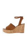 Nero Giardini Cork Wedge Sandals, Tobacco