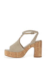 Nero Giardini Leather Platform Sandals, Beige