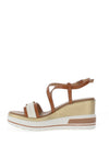 Nero Giardini Criss Cross Wedge Sandals, Cognac