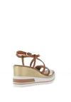 Nero Giardini Criss Cross Wedge Sandals, Cognac