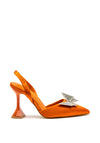 Zen Collection Diamante Butterfly Heeled Shoes, Orange