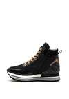 Nero Giardini Leather & Mesh Mix Chunky Platform Trainer Boot, Black Multi