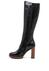 Nero Giardini Leather Knee Length Boots, Black