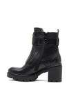 Nero Giardini Leather Zip Buckle Block Heel Boots, Black