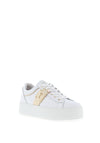 Nero Giardini Leather Gold Trim Trainers, White
