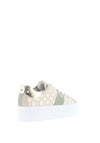 Nero Giardini Leather Logo Platform Trainers, Beige