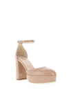 Nero Giardini Patent Block Heel Platform Shoes, Nude