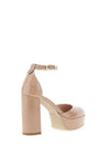 Nero Giardini Patent Block Heel Platform Shoes, Nude