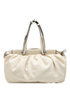 Zen Collection Small Ruched Pouch Shoulder Bag, Beige