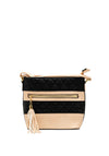 Zen Collection Faux Leather Quilted Cross Body Bag, Apricot
