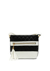 Zen Collection Faux Leather Quilted Cross Body Bag, White