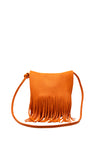 Zen Collection Fringed Flap Over Crossbody Bag, Orange