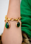Newbridge Silverware Green Cabochon Bracelet, Gold