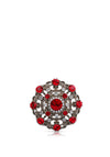 Newbridge Silverware Brooch with Ruby Stones, Antique Silver