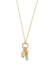 Newbridge Silverware Green Aventurine Charm Necklace, Gold