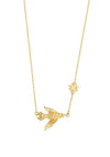 Newbridge Silverware Bird and Sun Charm Necklace, Gold
