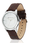 Newbridge Men’s Brown Leather Strap Watch, Silver