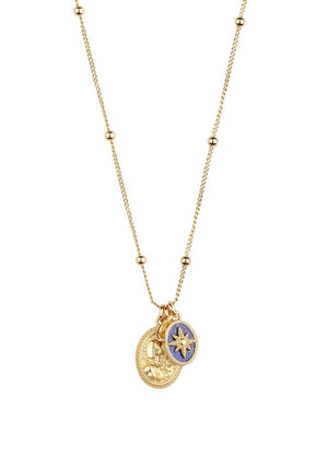 Newbridge Silverware Pendant with Lapis Lazuli Charm, Gold