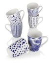 Newbridge Home Botanic 6 Piece Mug Set, Blue