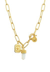 Newbridge Silverware Opalite Charm Necklace, Gold