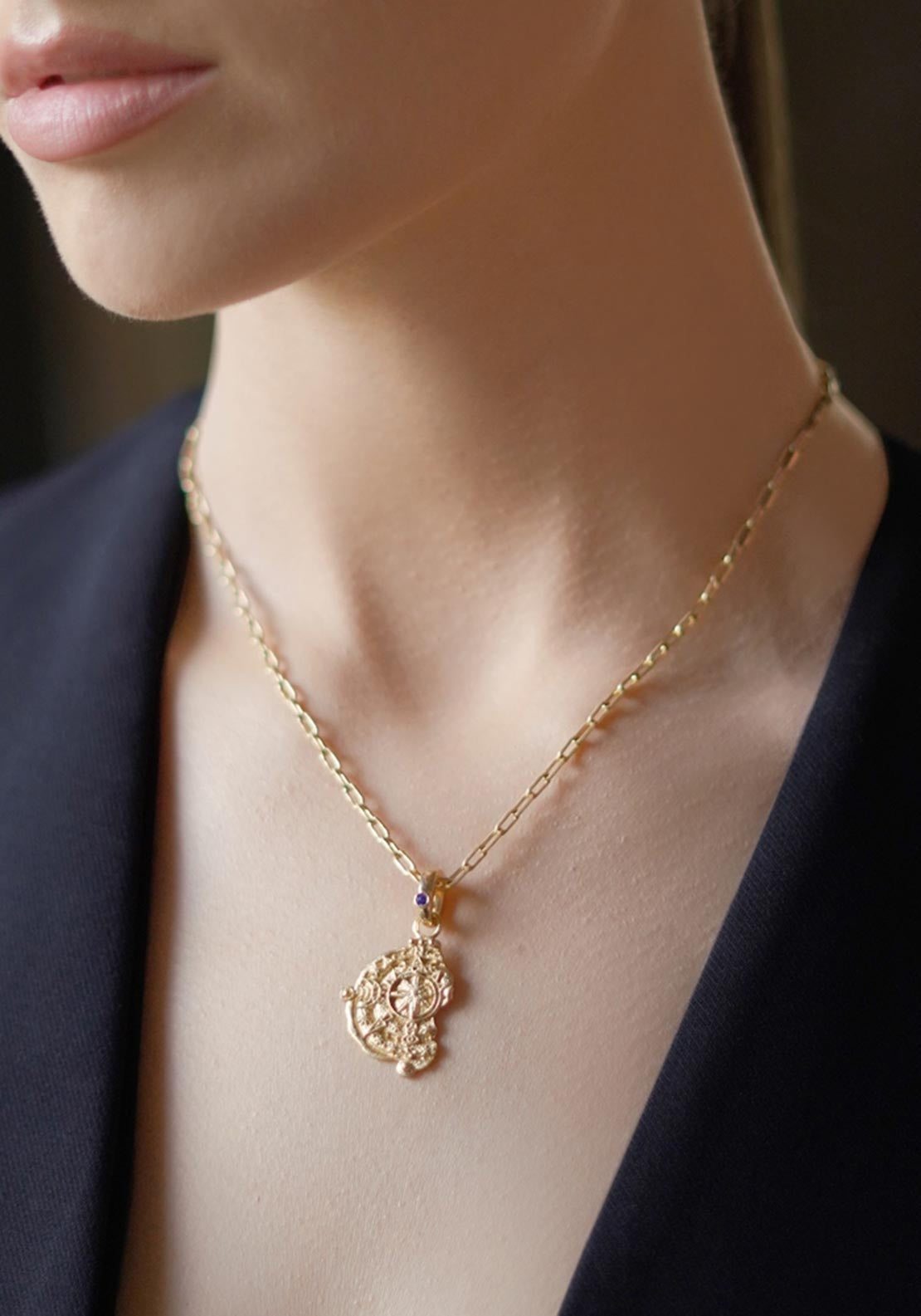 Newbridge Broken Compass Pendant, Gold