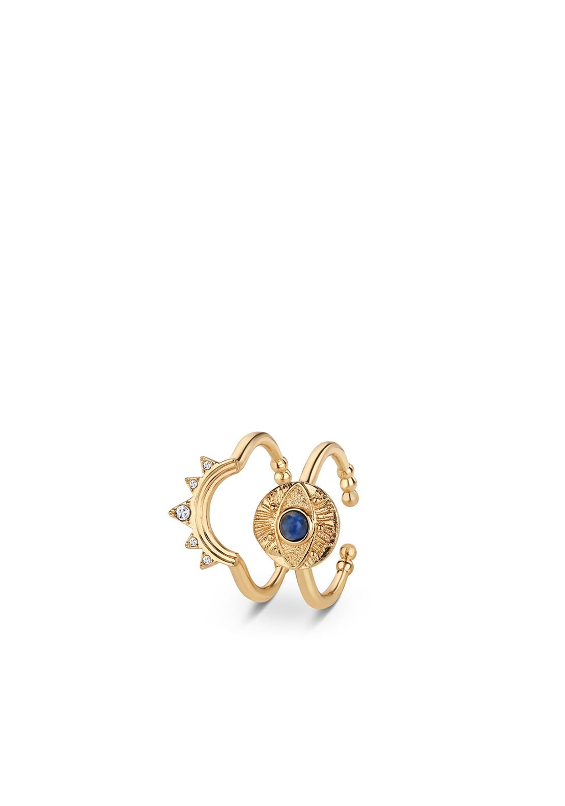 Newbridge All Seeing Evil Eye Stacking Ring, Gold Size 60