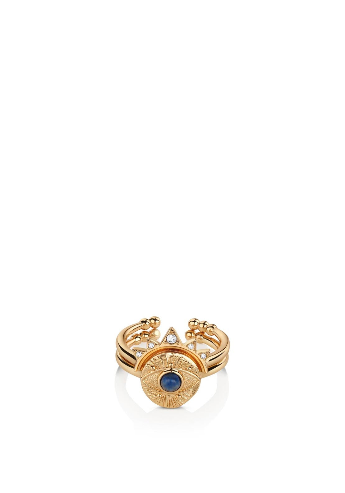 Newbridge All Seeing Evil Eye Stacking Ring, Gold Size 60