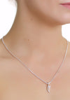 Newbridge Floral Clear Stone Pendant, Silver